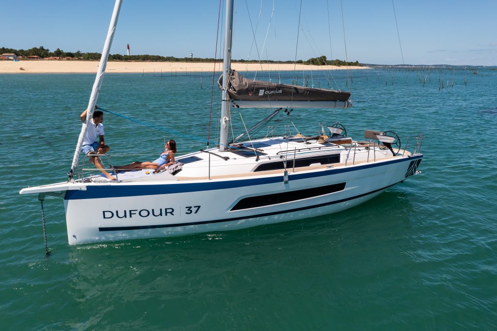 Le nouveau Dufour 37 du chantier Dufour Yachts, Bassin d’Arcachon le 28 juin 2022, Photo © Jean-Marie LIOT / Dufour yachts